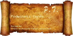 Podwinetz Teréz névjegykártya